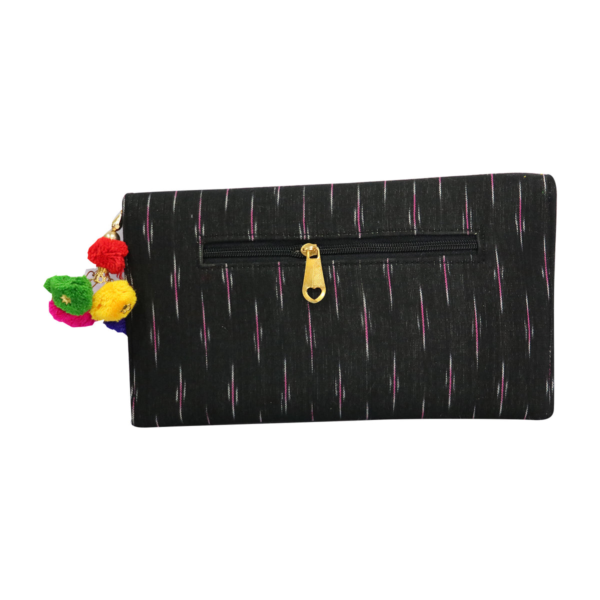 Women’s Woven Flap Clutch with Detachable Chain Strap