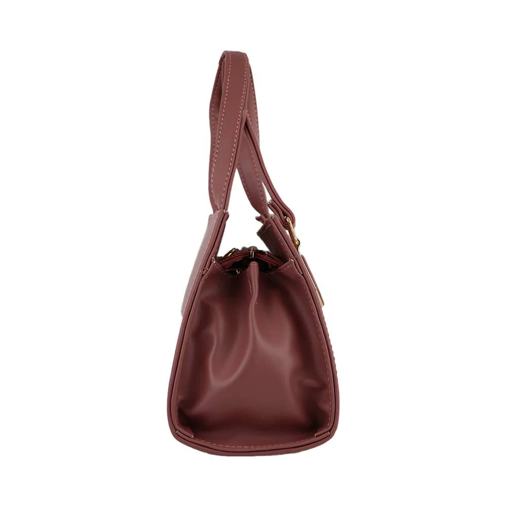 Women Structured Handbag with Detachable Sling Strap, Premium Finish.
