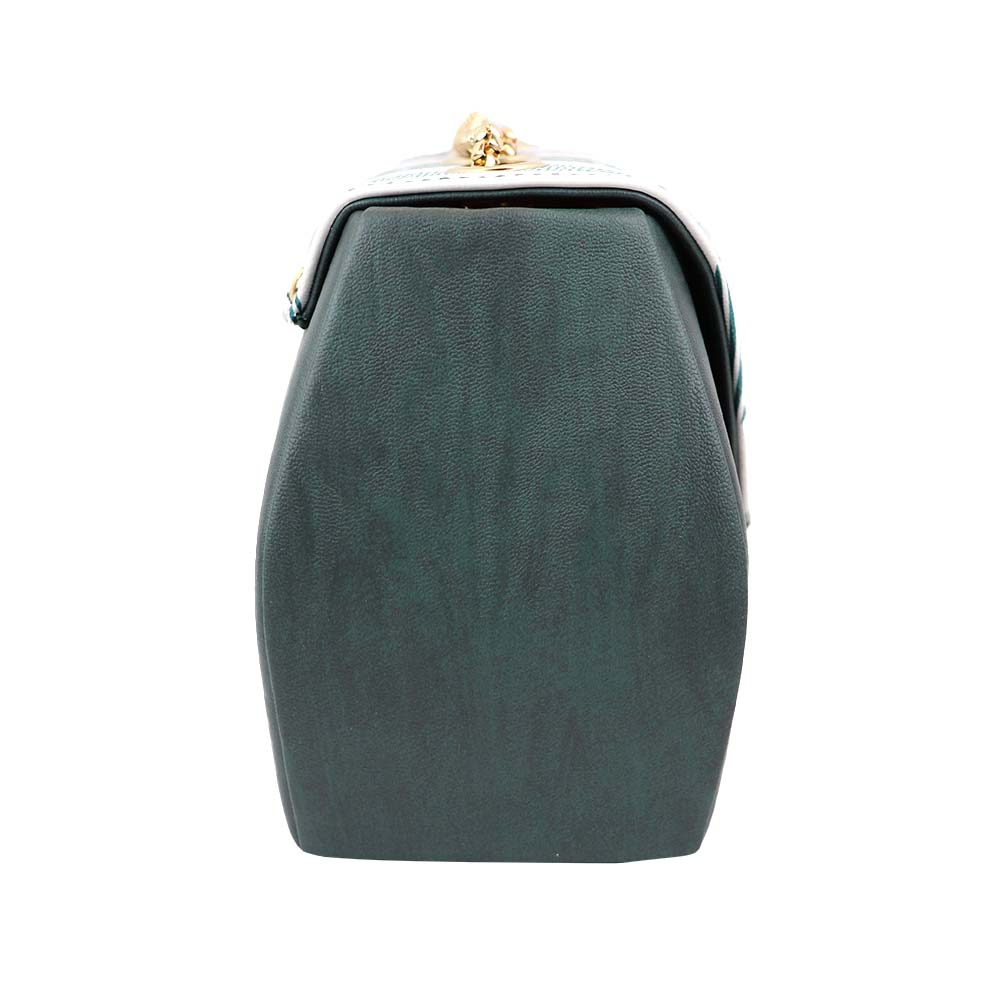 Chain Strap Sling Bag with Pattern Flap bag