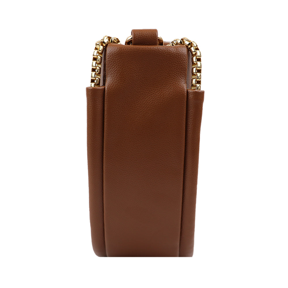 Semi Circle Sling Bag with Gold Chain Strap