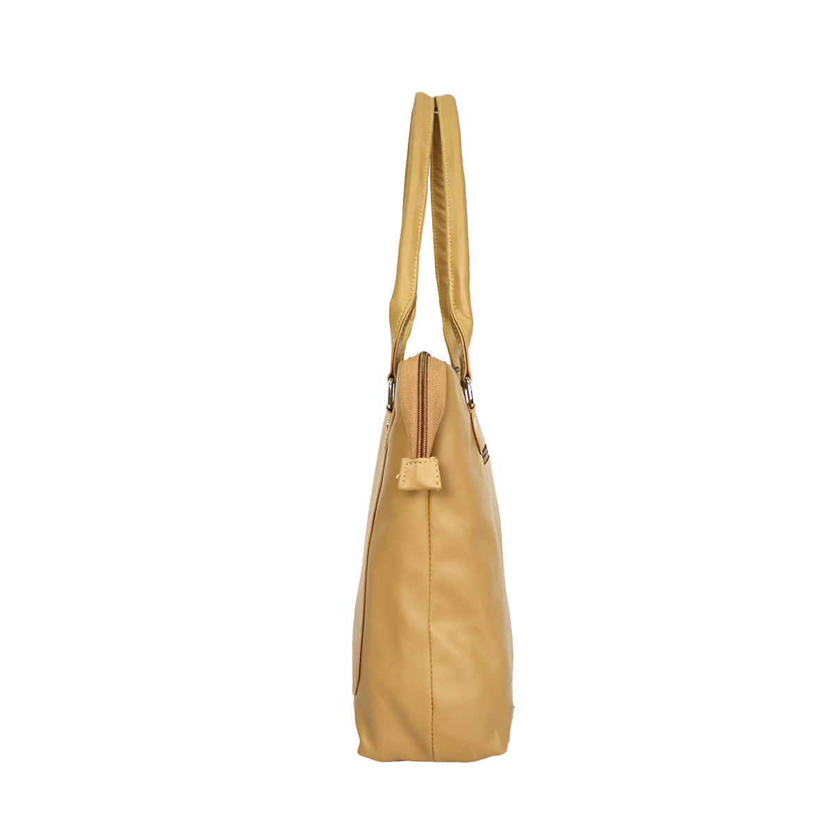Tan Shoulder Handbag with Multiple Zipper Pockets Stylish Daily Use Tote Bag