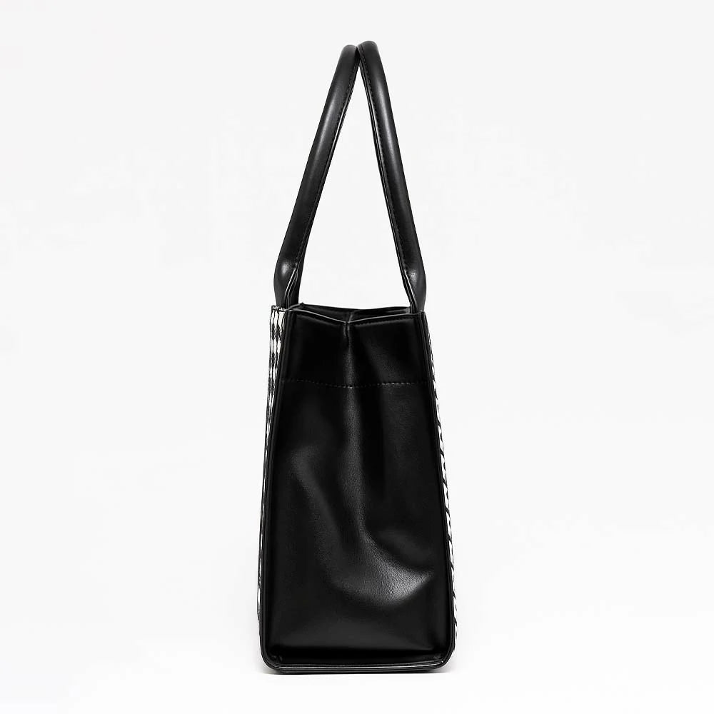 Glam Girl Houndstooth Canvas Tote
