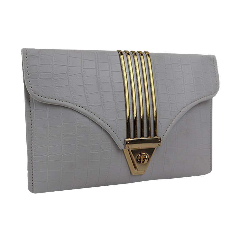 Texture Clutch Sling Bag with Gold Chain Strap Party clutch