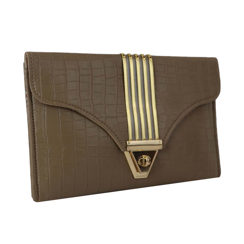 Texture Clutch Sling Bag with Gold Chain Strap Party clutch