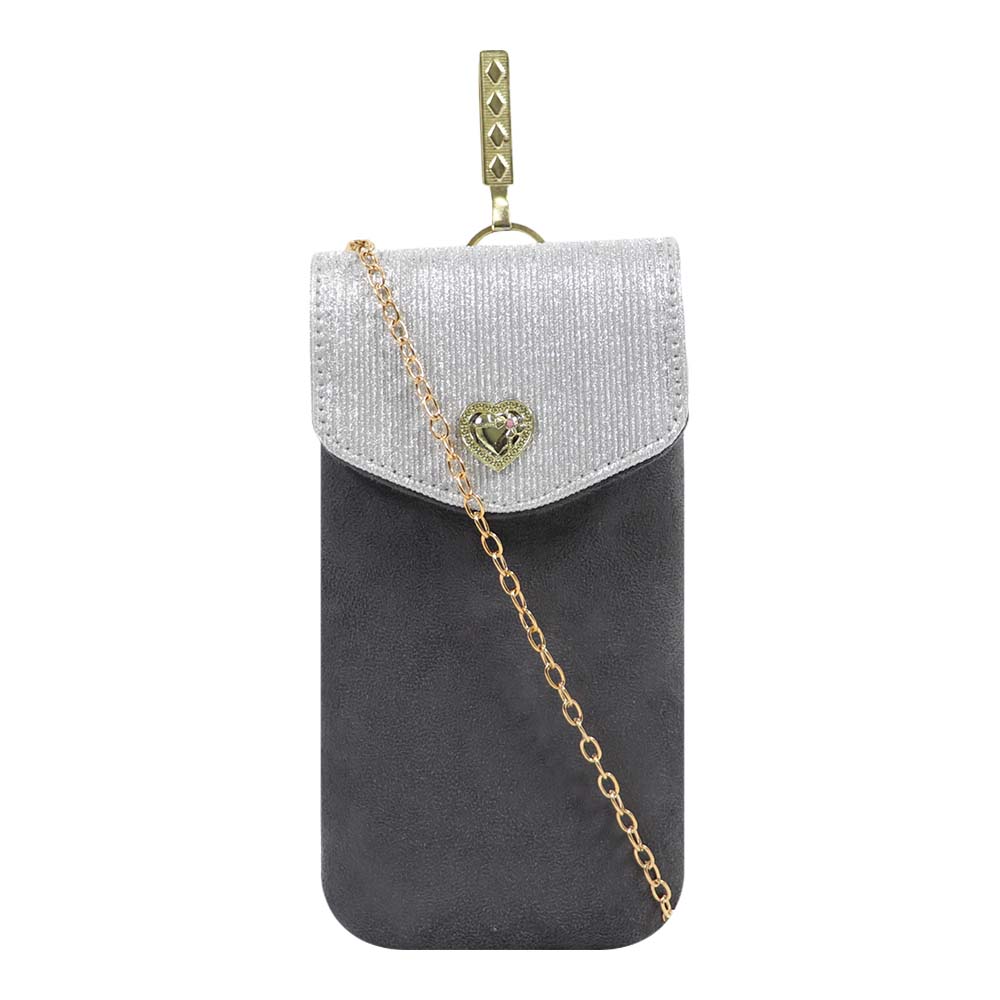 Sling Pouch with Heart Charm Accent