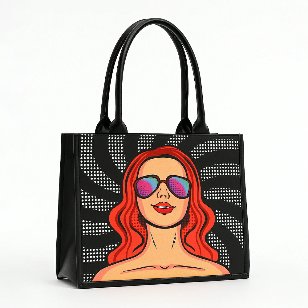 Glam Girl Houndstooth Canvas Tote