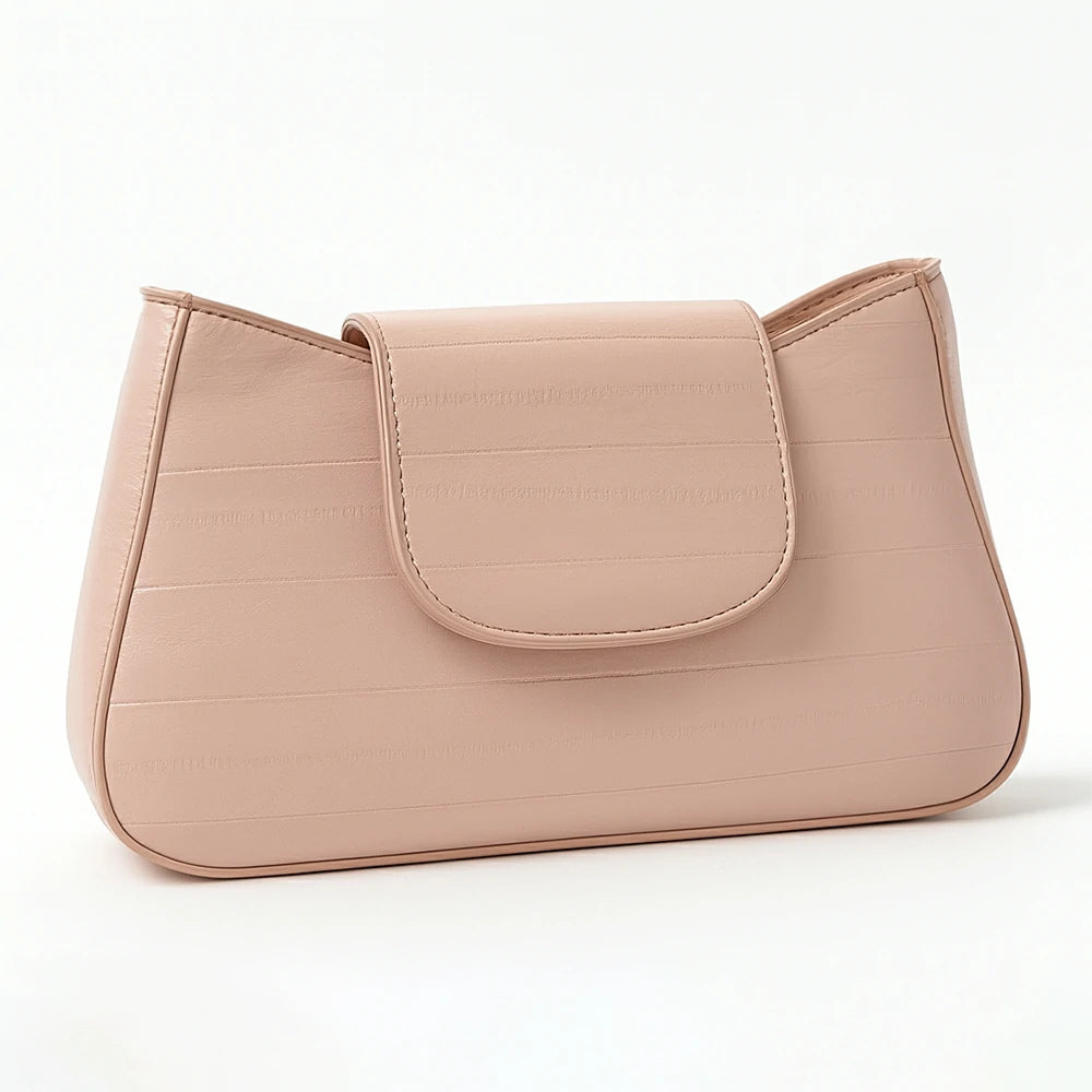 Blush Braided Handle Shoulder Bag with Chain Detail