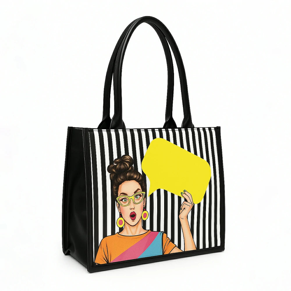 Glam Girl Houndstooth Canvas Tote