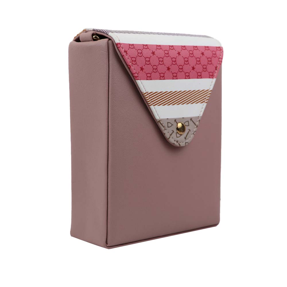 Texture Sling Bag with Gold Chain Strap