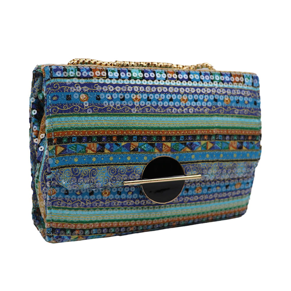 Clutch Bag with Gold Chain Strap Stylish Party Handbag