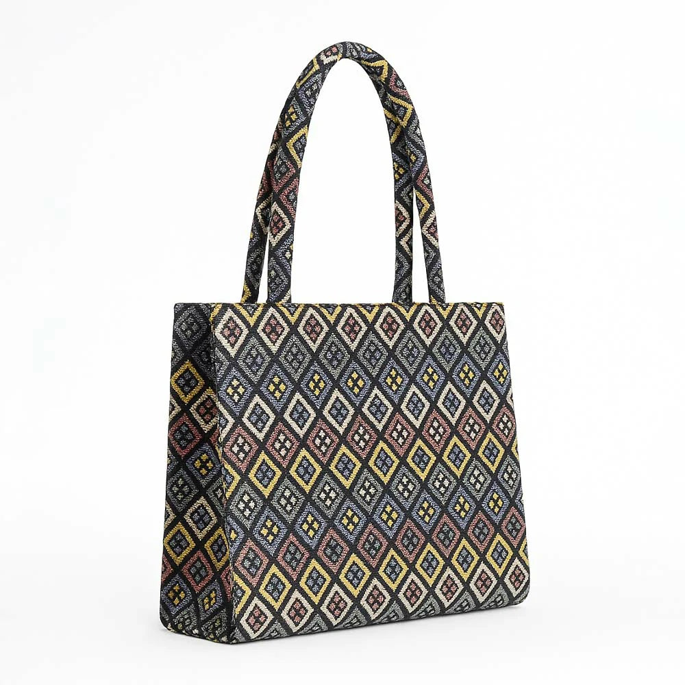 Monochrome Jungle Tapestry Tote Bag