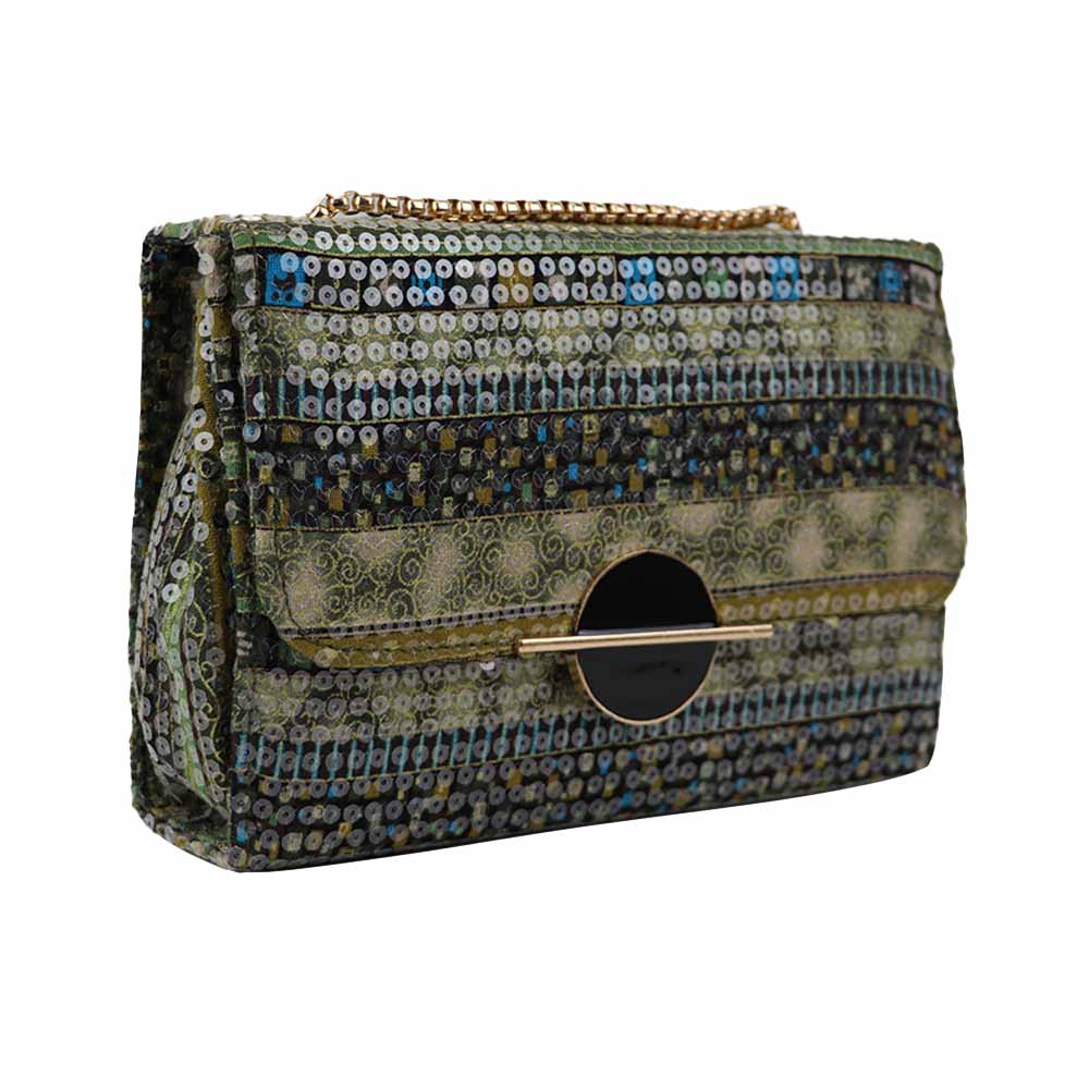 Clutch Bag with Gold Chain Strap Stylish Party Handbag