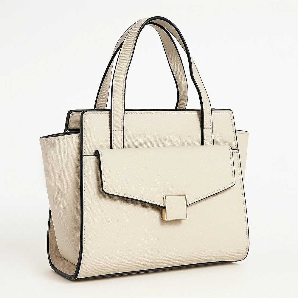 Mini Structured Handbag with Front Flap Pocket
