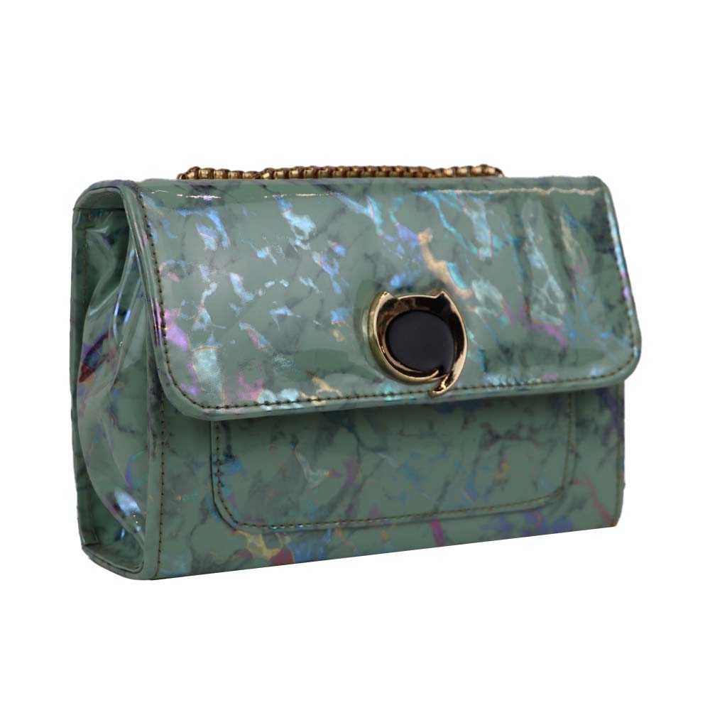 Clutch Bag with Gold Chain Strap Stylish Party Handbag