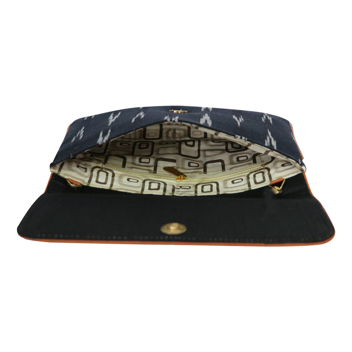 Women’s Woven Flap Clutch with Detachable Chain Strap