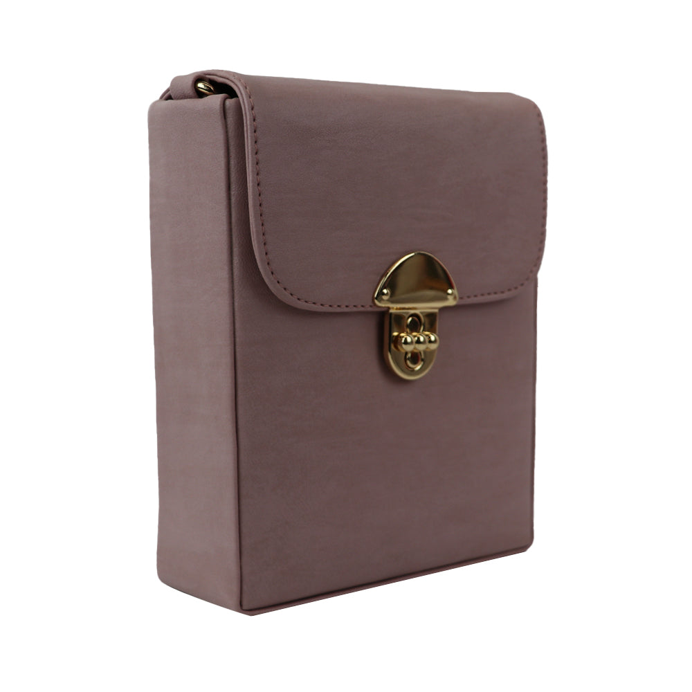 Texture Sling Bag with Gold Chain Strap