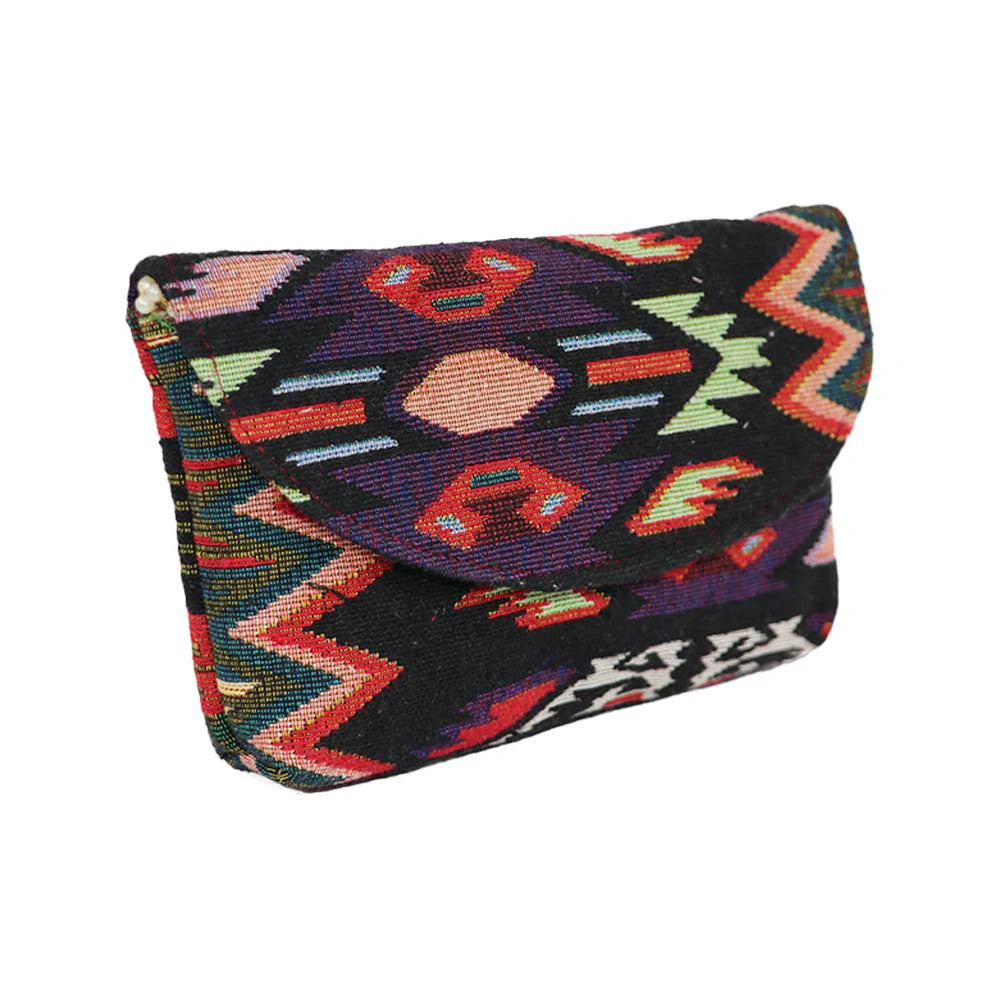 Women’s Multicolor Embroidered Clutch with Detachable Chain Strap