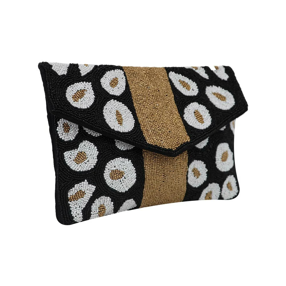 Women’s Woven Flap Clutch with Detachable Chain Strap