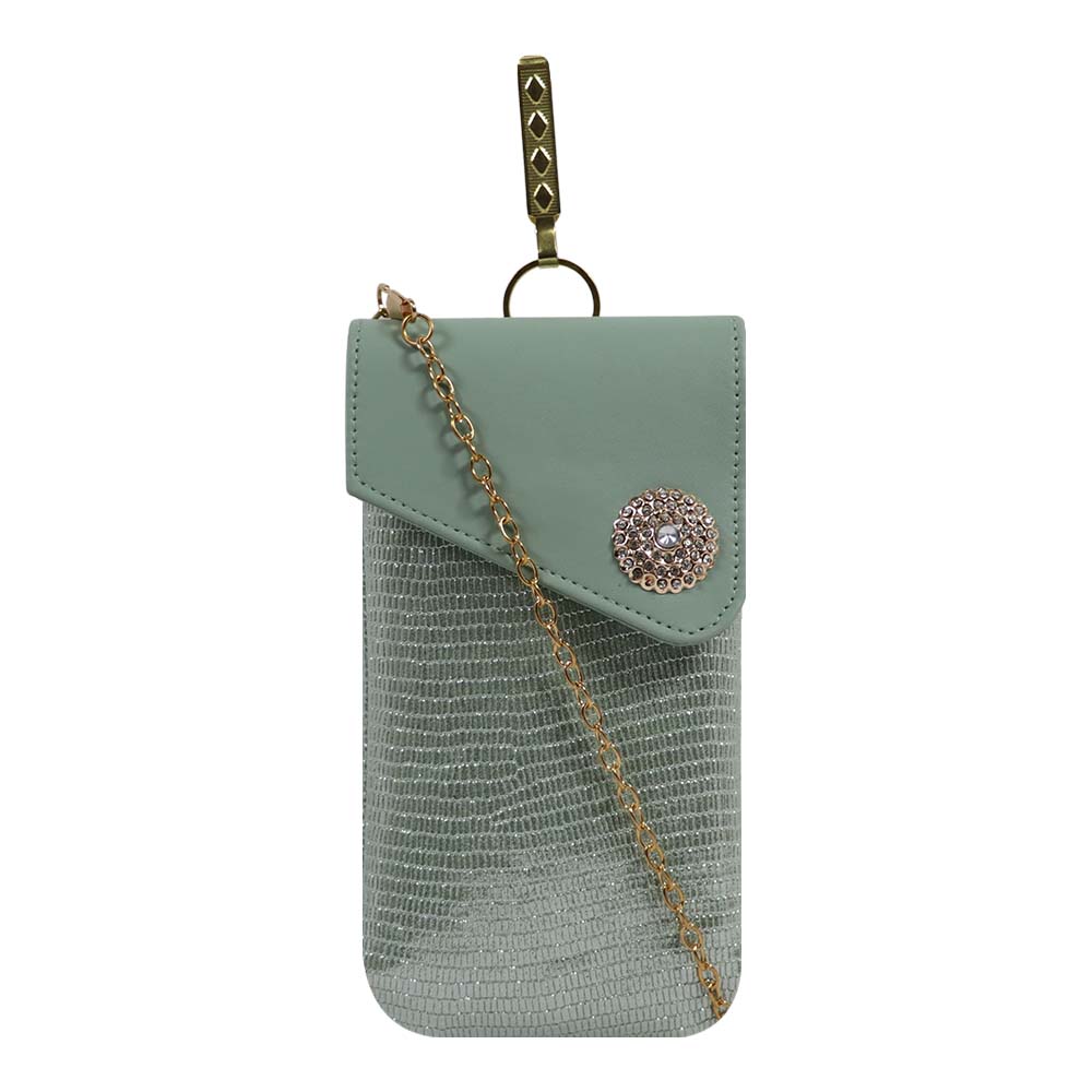 Sling Pouch with Heart Charm Accent