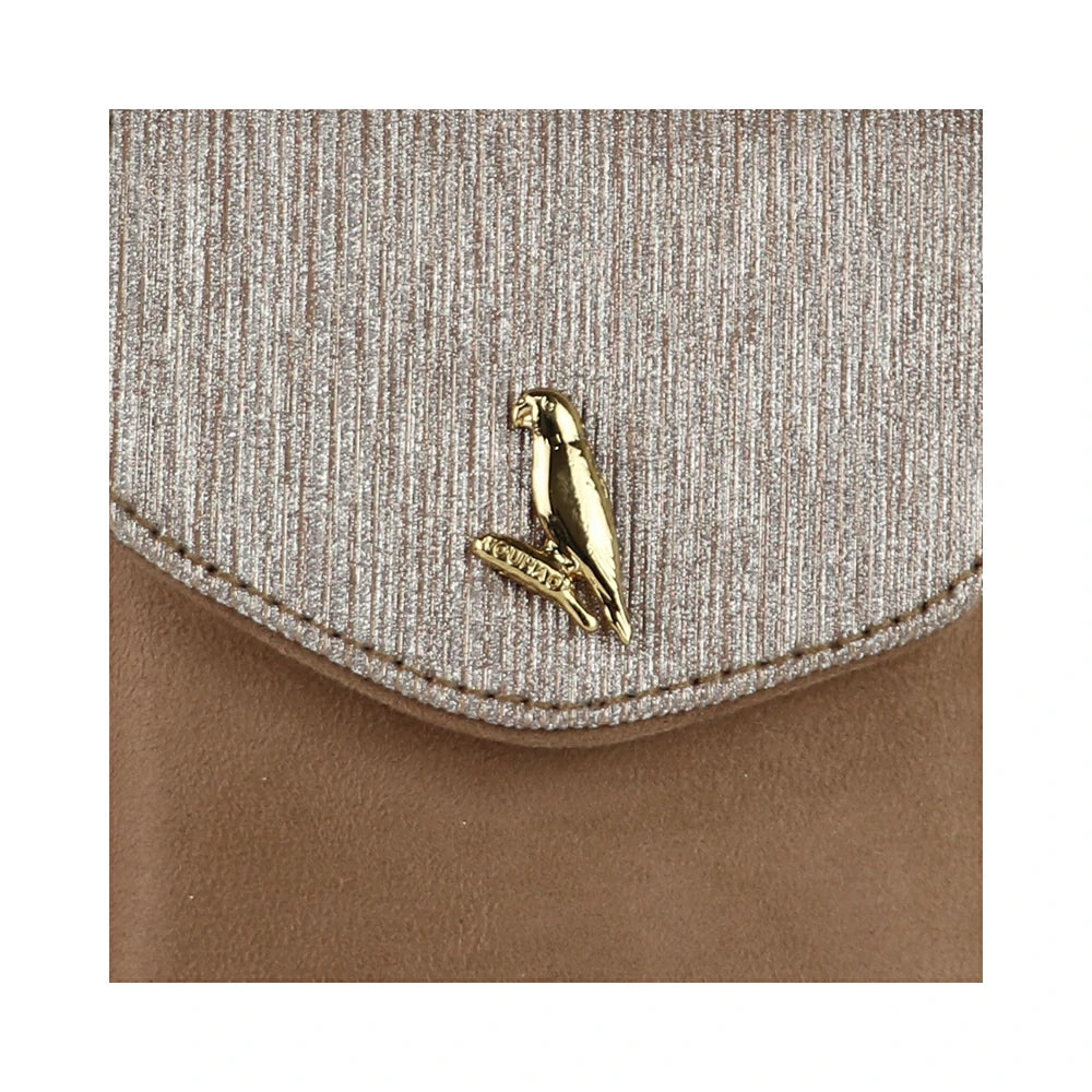 Mobile Sling Bag with Flap Closure & Gold Chain Strap