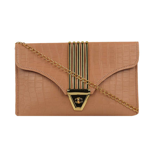 Texture Clutch Sling Bag with Gold Chain Strap Party clutch