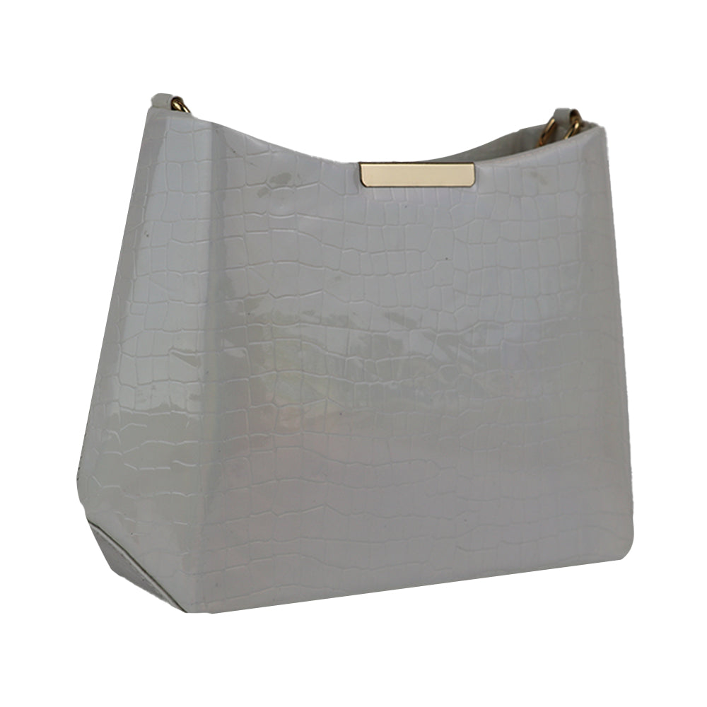 Texture Chain Strap Handbag with Detachable Sling Strap Stylis