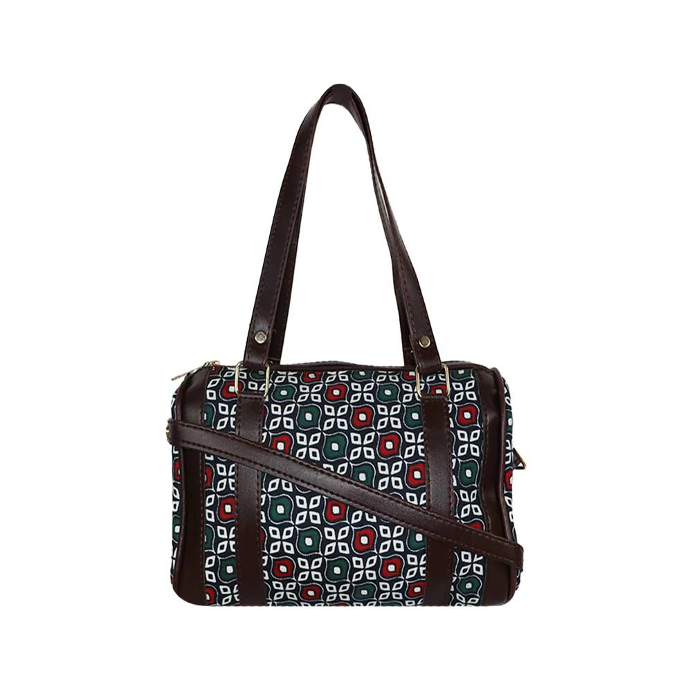 Printed Handbag for Women | Structured Shoulder Bag with Multiple Compartments | Stylish Everyday Carry