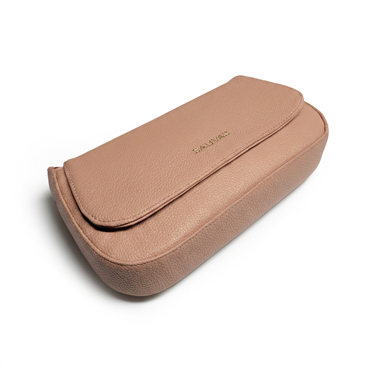 Elegant Textured Flap Shoulder Bag with Gold Chain Strap