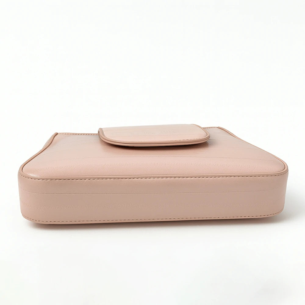 Blush Braided Handle Shoulder Bag with Chain Detail