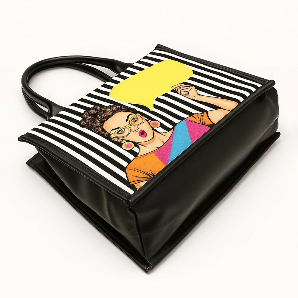Glam Girl Houndstooth Canvas Tote