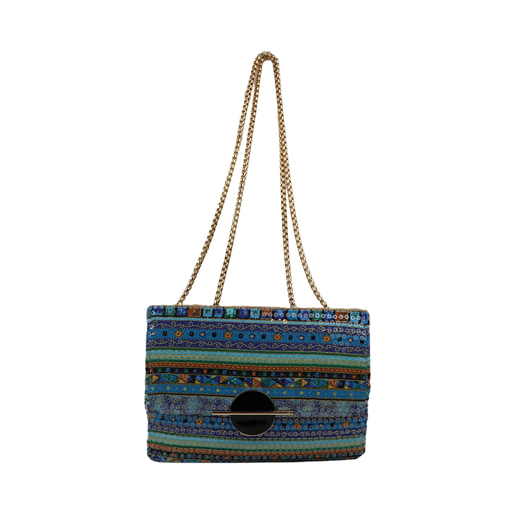 Clutch Bag with Gold Chain Strap Stylish Party Handbag