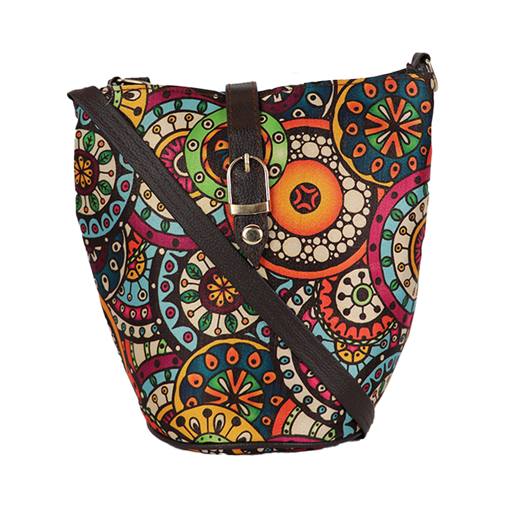 Printed Sling Bag for Women | Compact Crossbody Handbag with Multiple Compartments |