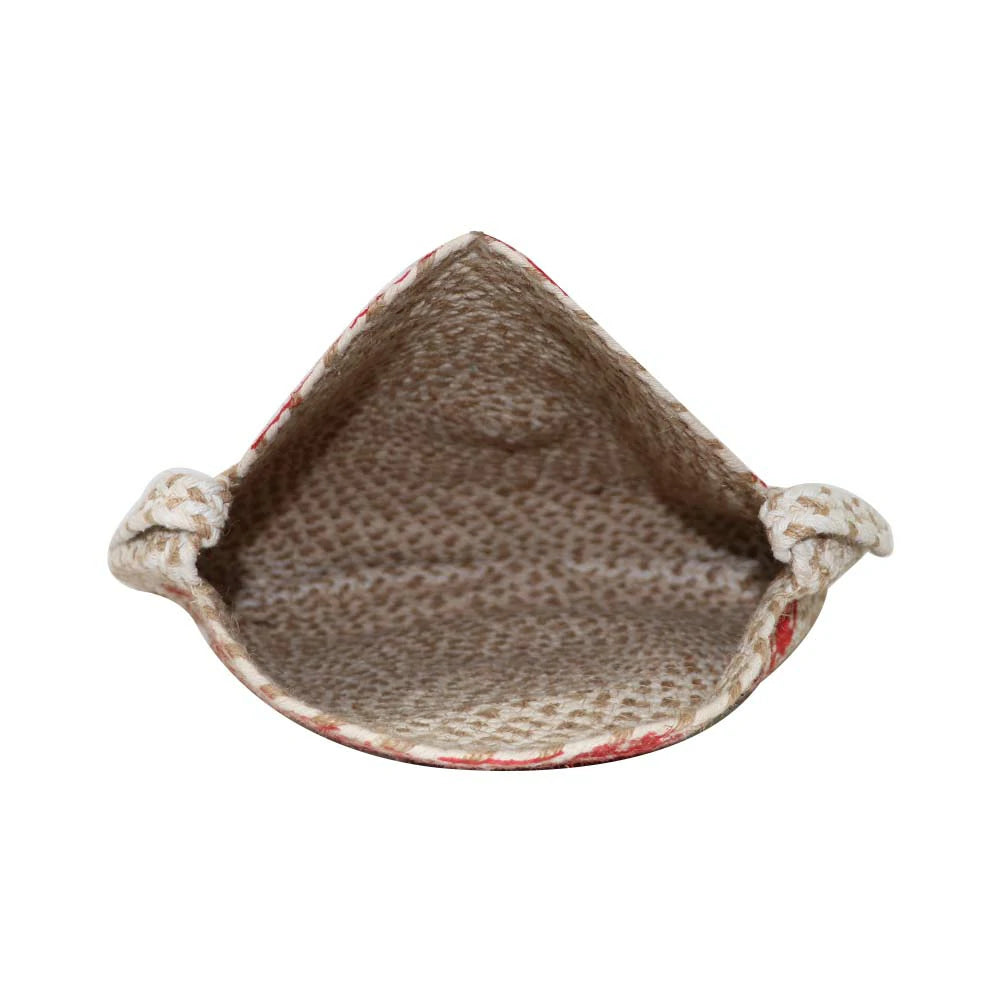 Women’s Round Jute Sling Bag with Rope Strap