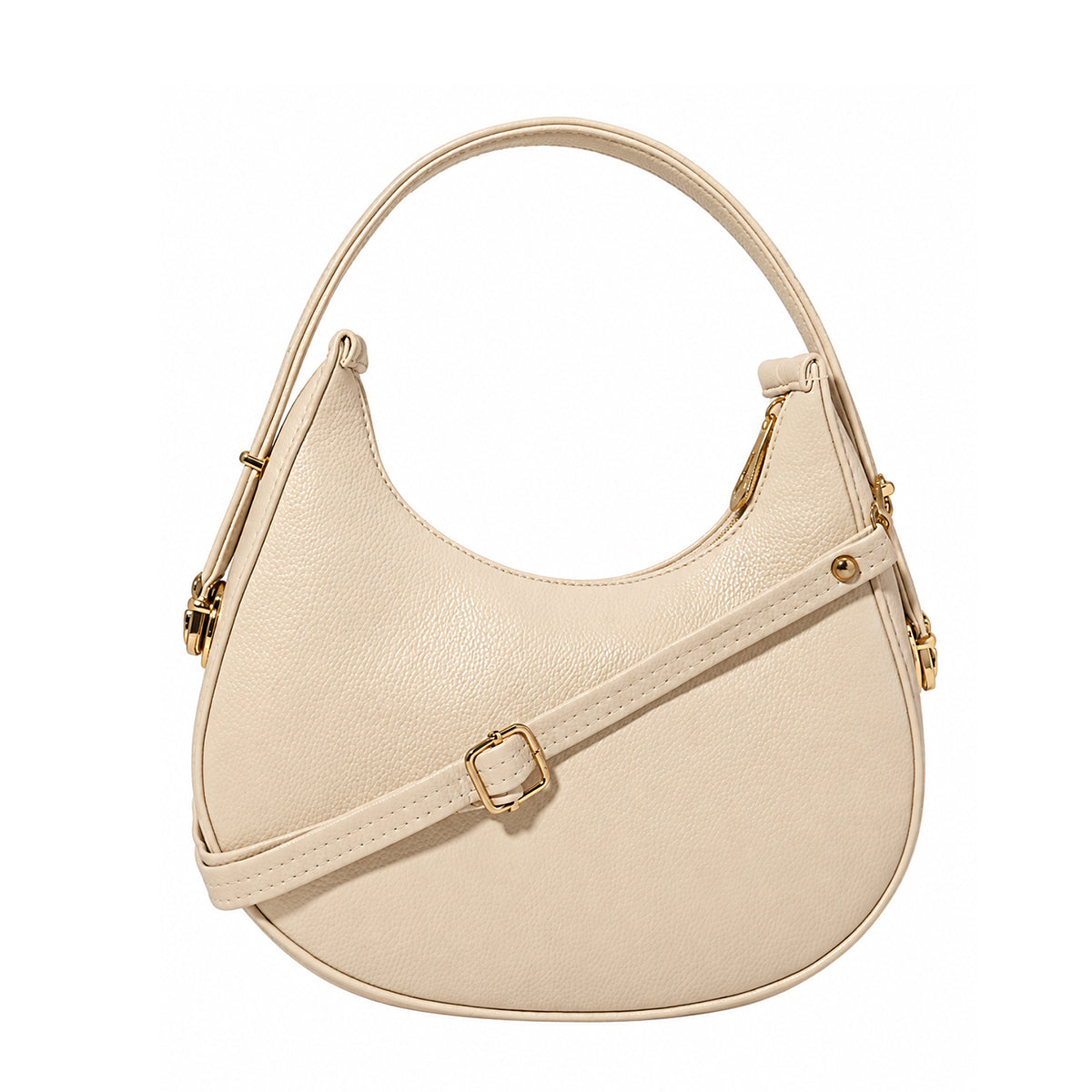 Women’s Handbag with Detachable Adjustable Shoulder Strap - Cream