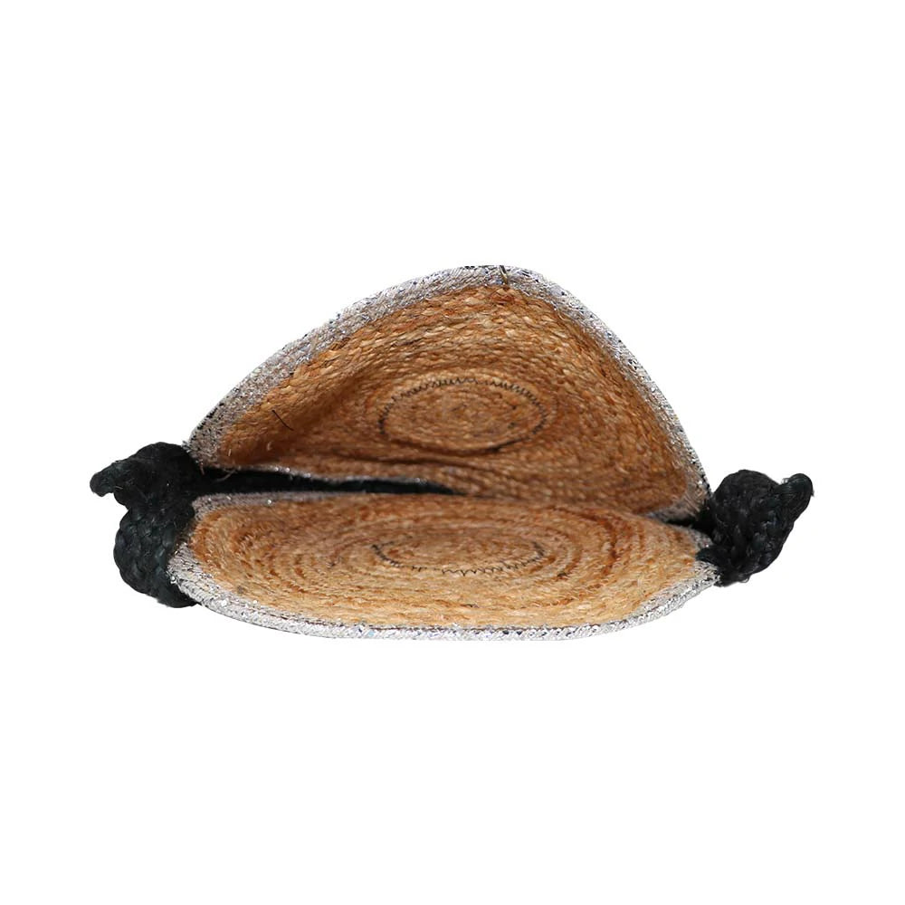Women’s Round Jute Sling Bag with Rope Strap