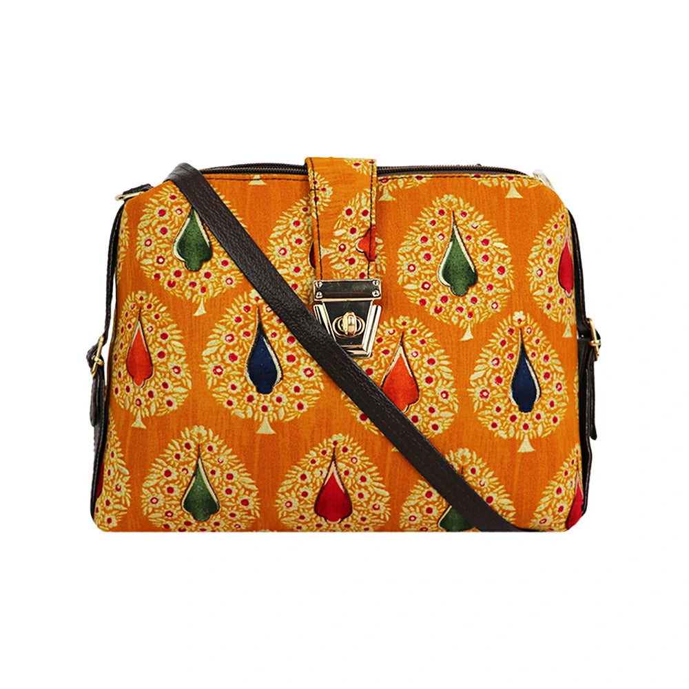 Printed Sling Bag for Women | Crossbody Handbag with Multiple Compartments | Stylish Daily Use Bag