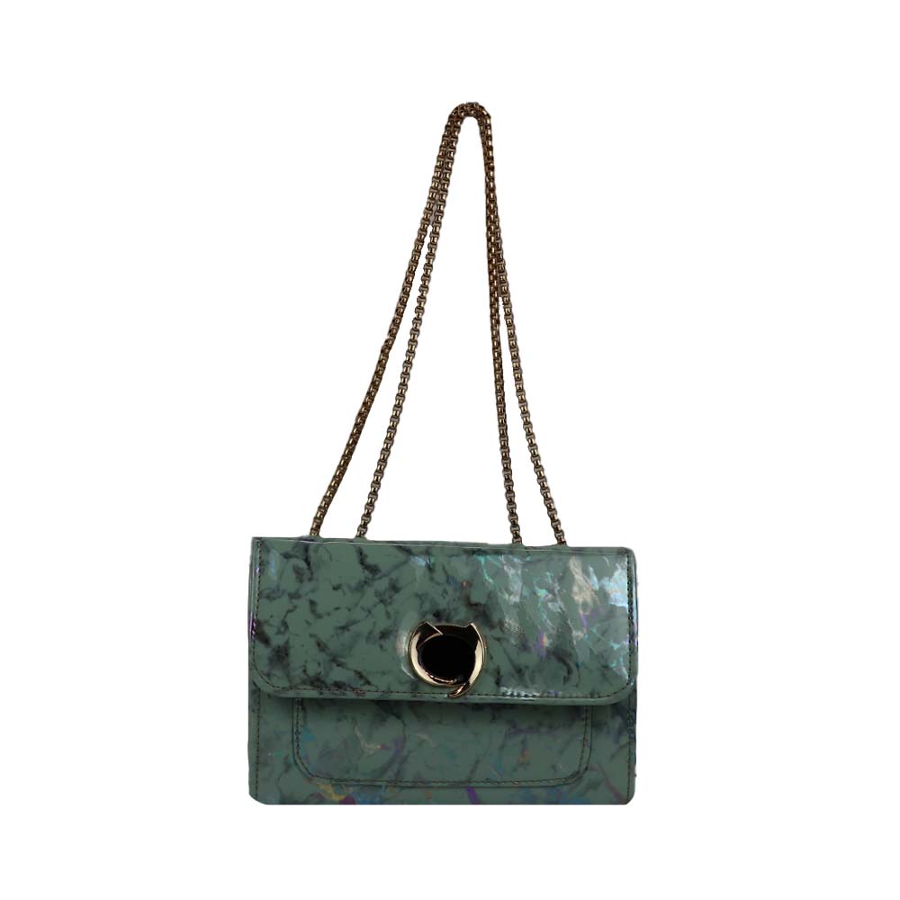 Clutch Bag with Gold Chain Strap Stylish Party Handbag