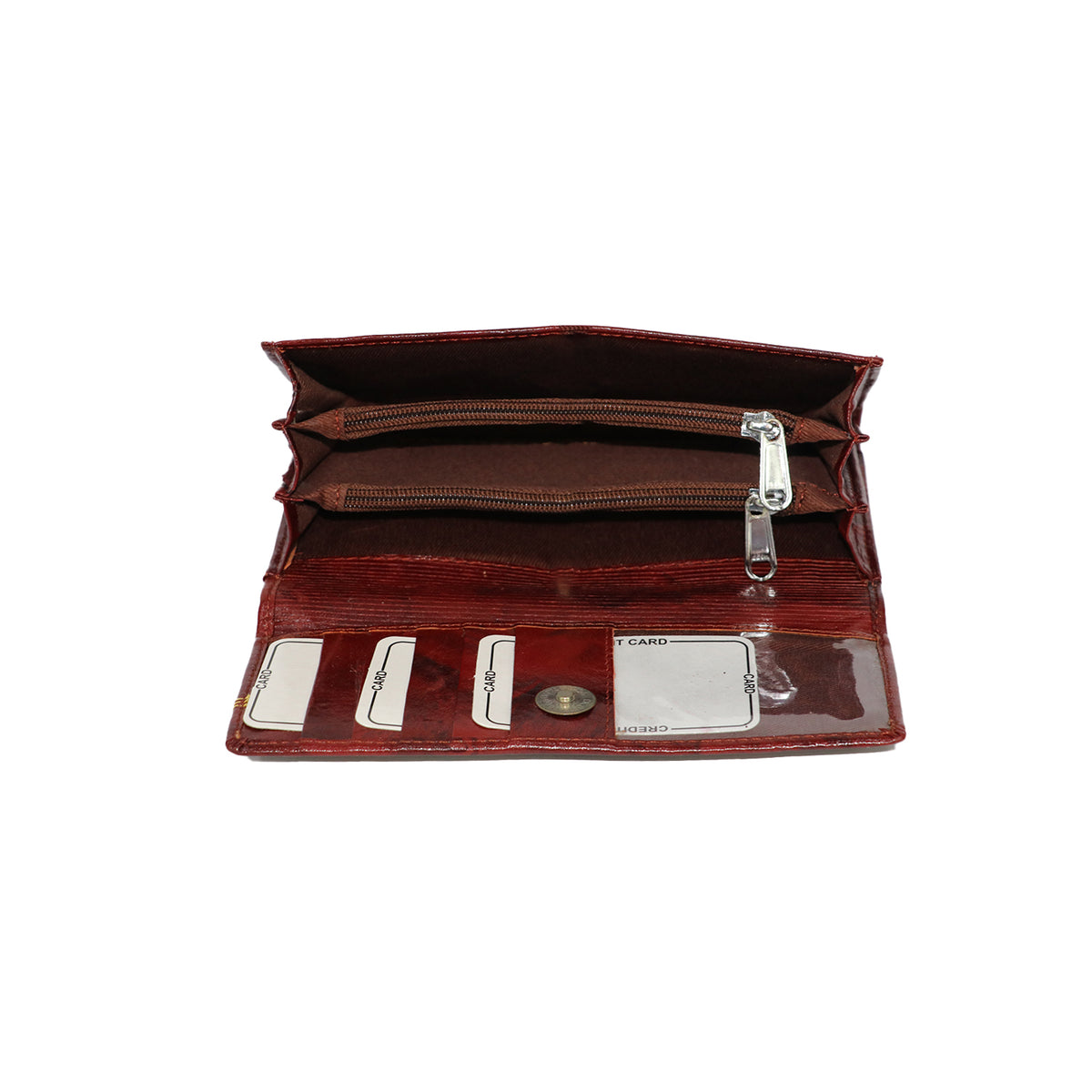Crocodile Texture Long Wallet with Zipper Pocket and Card Slots