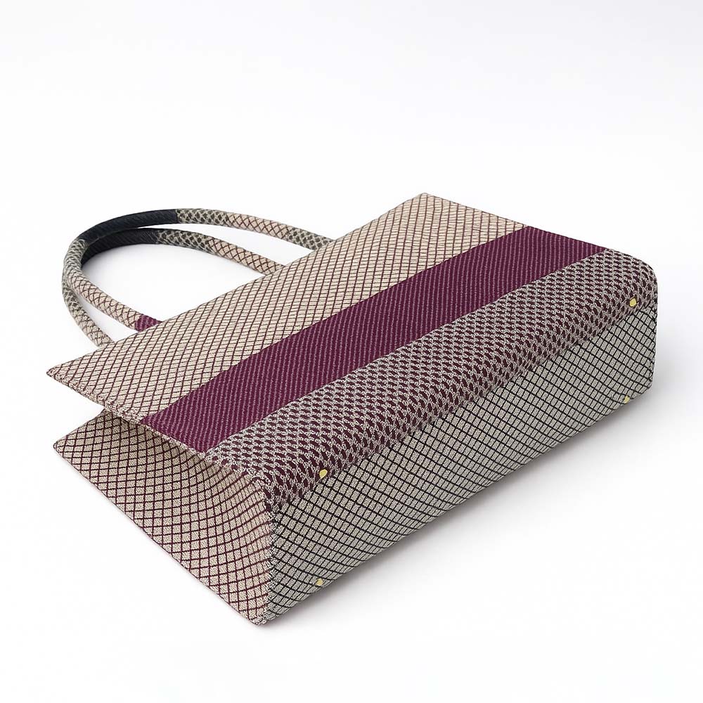 Plum Geo-Weave Jacquard Tote Bag