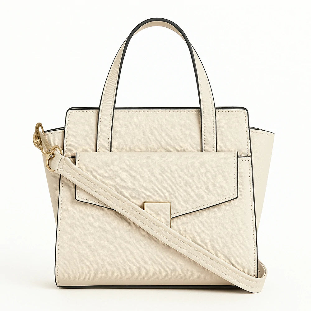 Mini Structured Handbag with Front Flap Pocket