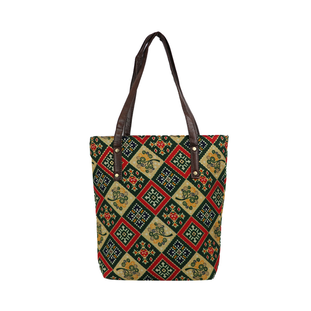 Printed Tote Bag for Women with Matching Pouch | Spacious Everyday Handbag