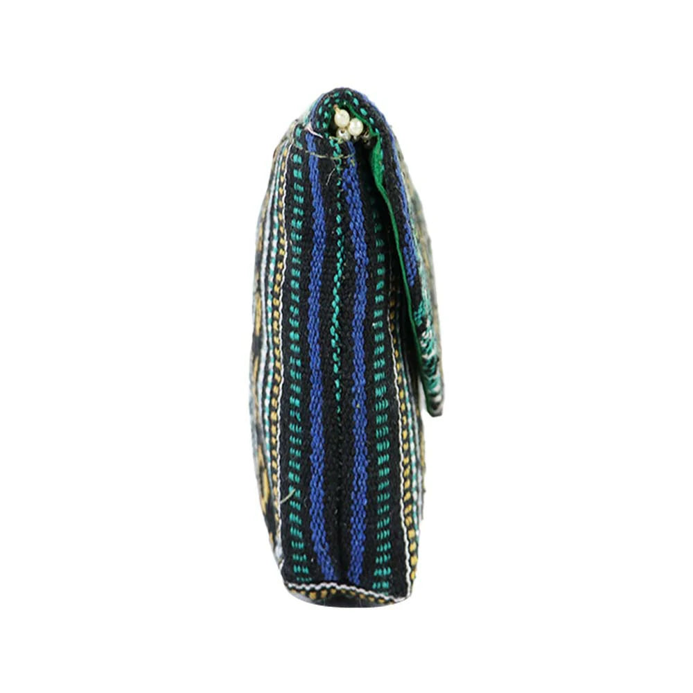 Women’s Multicolor Embroidered Clutch with Detachable Chain Strap