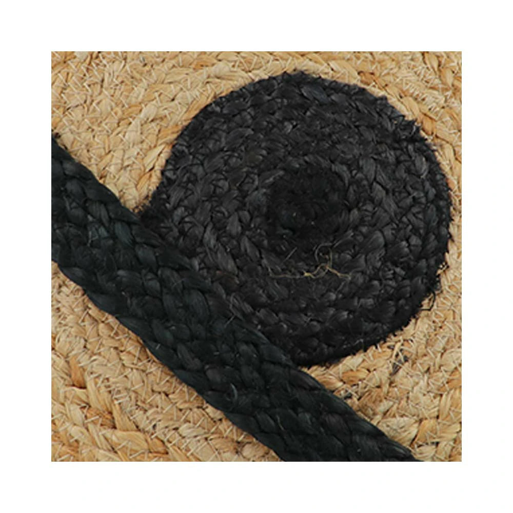 Women’s Round Jute Sling Bag with Rope Strap