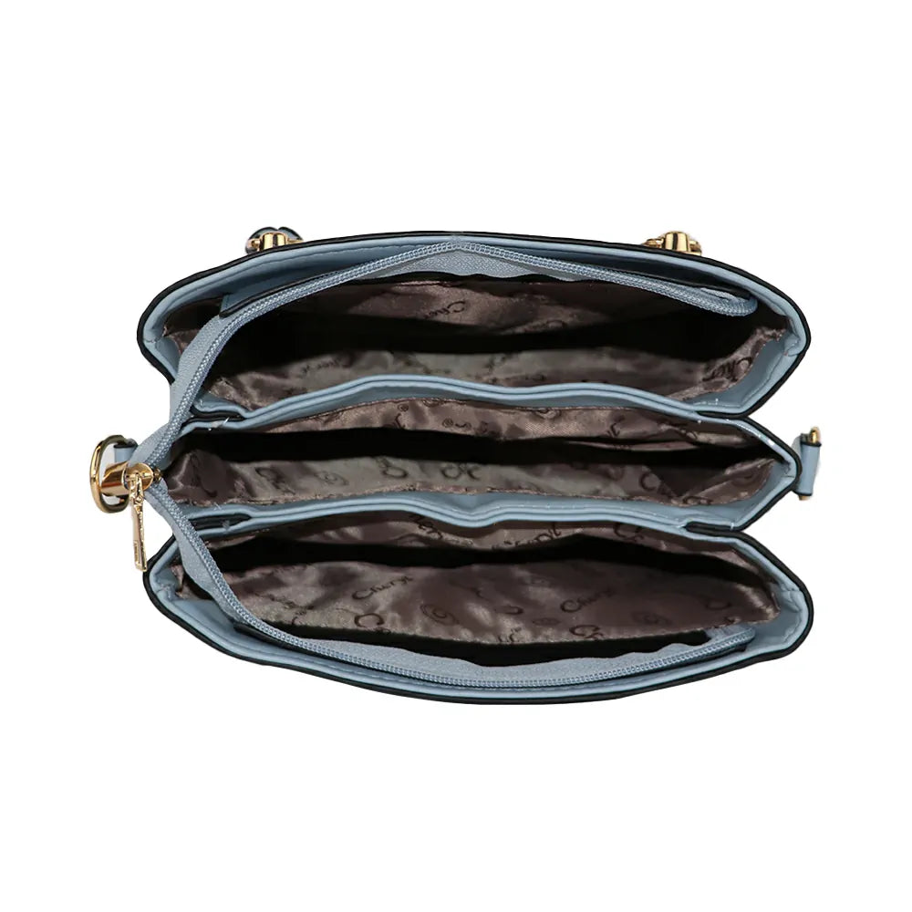 Texture Handbag with Top Handle & Sling Strap Stylish