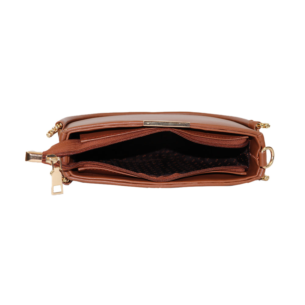Semi Circle Sling Bag with Gold Chain Strap