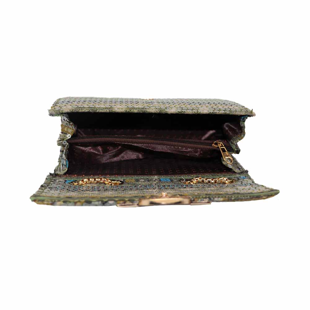 Clutch Bag with Gold Chain Strap Stylish Party Handbag