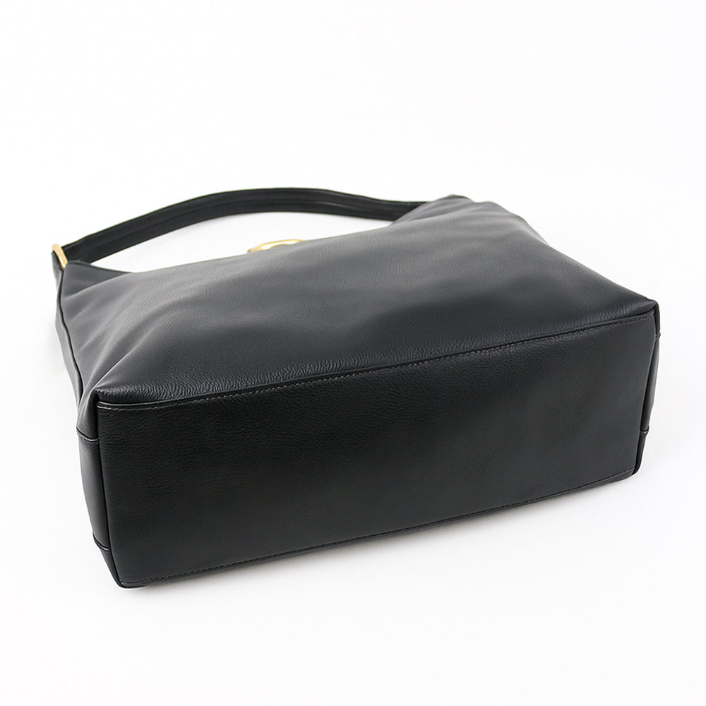 Taupe Metallic Ring Accent Hobo Bag