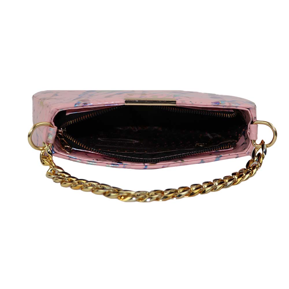 Clutch Bag with Gold Chain Strap Stylish Party Handbag