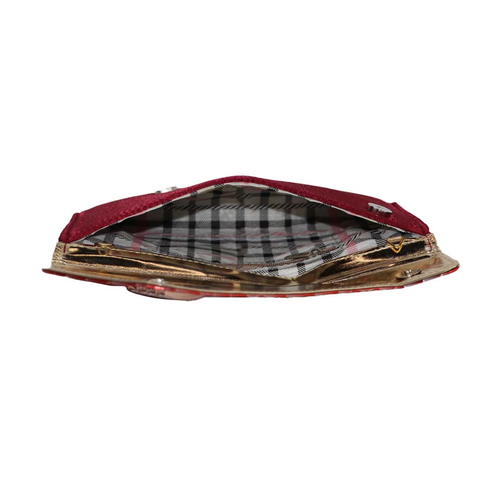 Texture Clutch Sling Bag with Gold Chain Strap Party clutch