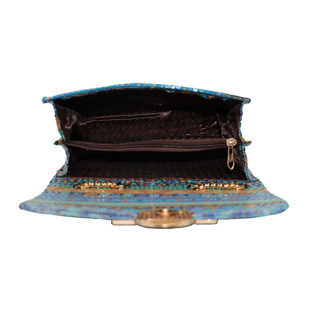 Clutch Bag with Gold Chain Strap Stylish Party Handbag